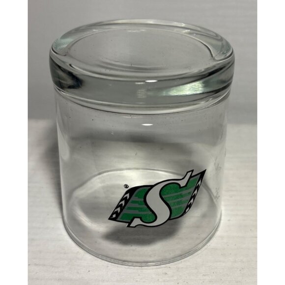 Saskatchewan Roughriders CFL Football Logo Low Ball Whiskey Glass 3.5" Tall - Picture 3 of 5